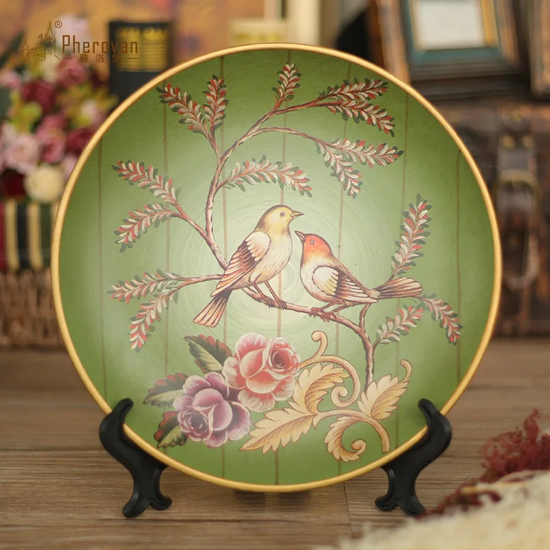 American pastoral village painted ceramic flower landscape decoration plate Home Furnishing Kanpan European decorations
American pastoral village painted ceramic flower landscape decoration plate Home Furnishing Kanpan European decorations