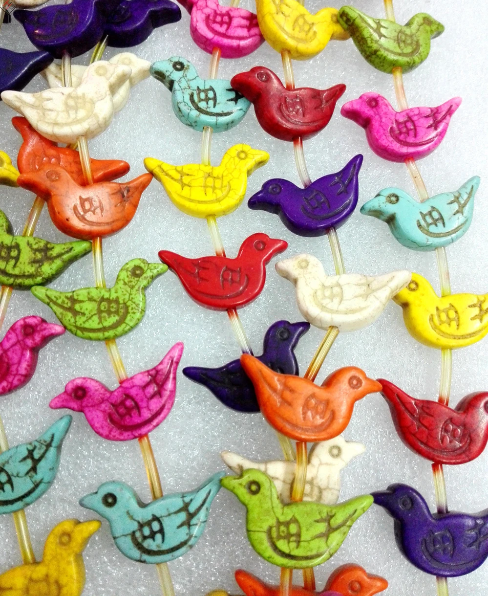 Total 18 pcs beads 18x30mm carve cute Little ducks Bright Multi-color mixed howlite stone Loose Beads
Total 18 pcs beads 18x30mm carve cute Little ducks Bright Multi-color mixed howlite stone Loose Beads