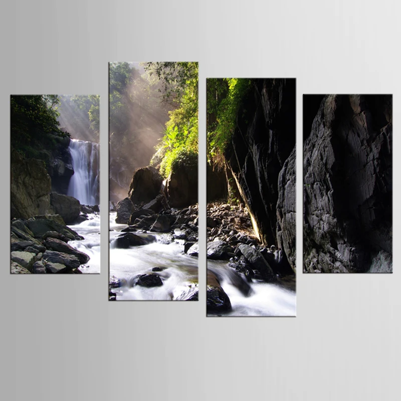 4 panel art print canvas landscape waterfall picture mural art picture spray decoration HD print home decoration painting
4 panel art print canvas landscape waterfall picture mural art picture spray decoration HD print home decoration painting