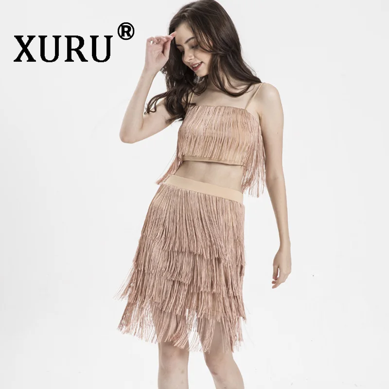 XURU Women's Two-Piece Sexy Tassel Set Dress Sexy Nightclub Sling Openwork Dress Club Party Dress
XURU Women's Two-Piece Sexy Tassel Set Dress Sexy Nightclub Sling Openwork Dress Club Party Dress