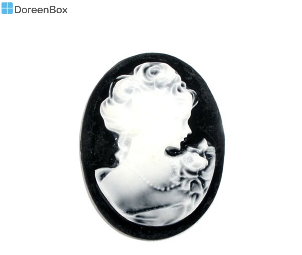 

Doreen Box Lovely 10 Resin Lady Emboss Oval Cameo Embellishment (B06694)