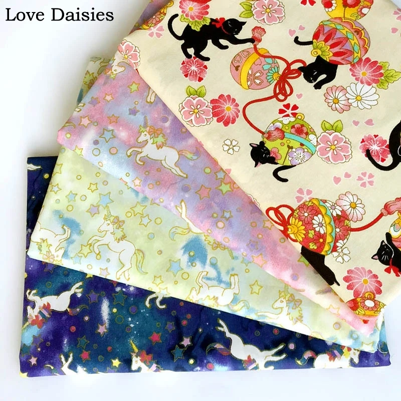100% Combed Cotton Bronzed Japanese Style Flower Drum Black Cat PINK GREEN NAVY Unicorn Star Fabric For DIY Craft Handwork Decor
100% Combed Cotton Bronzed Japanese Style Flower Drum Black Cat PINK GREEN NAVY Unicorn Star Fabric For DIY Craft Handwork Decor