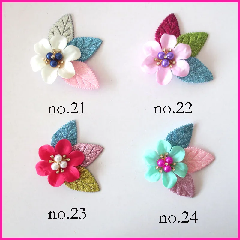 50 BLESSING Women Girl Fashion 2.5 Flower Clip Blossom Leaf Easter Spring Baby