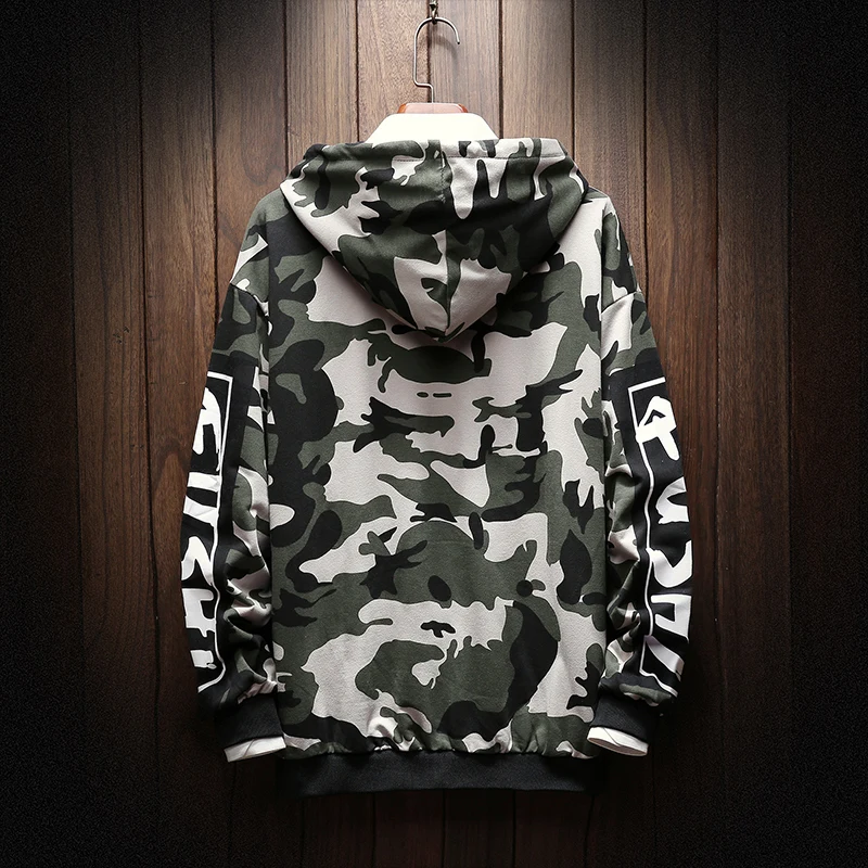 Camouflage camouflage hoodie men letters print hip hop streetwear spring autumn coat hoodies size M 3XL 
Camouflage camouflage hoodie men letters print hip hop streetwear spring autumn coat hoodies size M 3XL