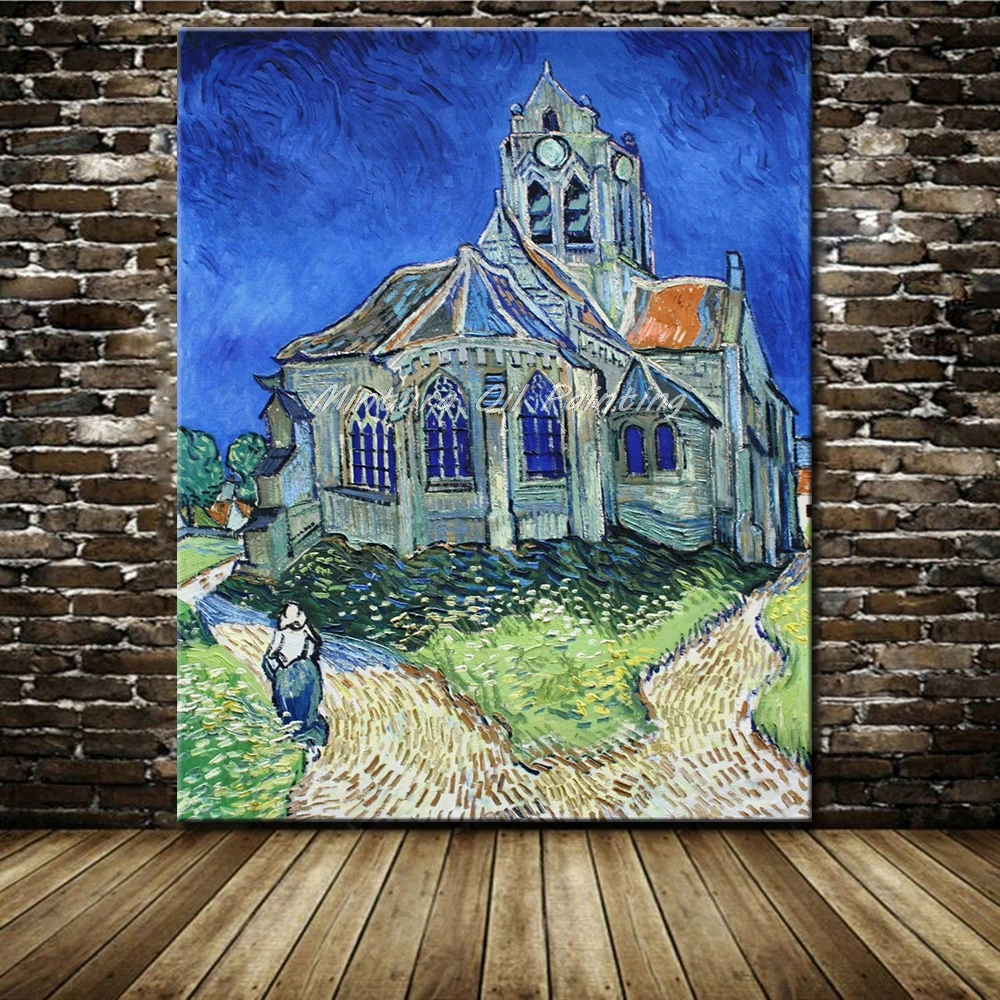 

Unframe Church at Auvers Vincent Van Gogh Hand Painting Reproduction Oil Painting On Canvas Wall Art Picture For Home Decoration