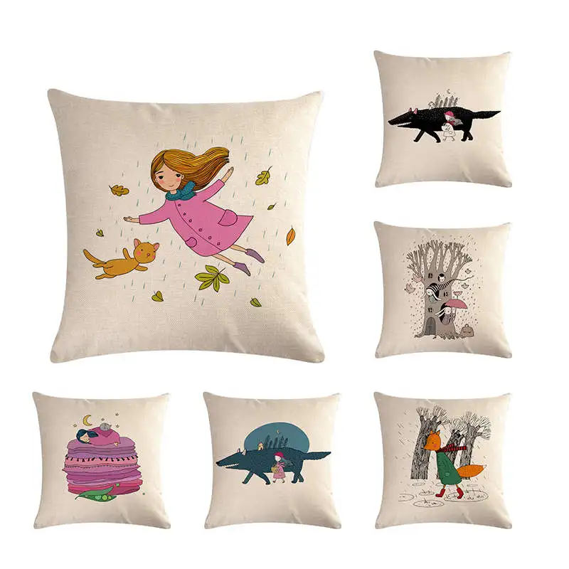 Cartoon Animal Pillowcase 45X45cm Cotton Linen Fox Cushion Cover Children Girl Gift Throw Pillow Cover For Bedroom Decorate
Cartoon Animal Pillowcase 45X45cm Cotton Linen Fox Cushion Cover Children Girl Gift Throw Pillow Cover For Bedroom Decorate