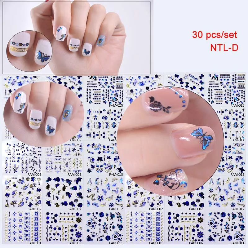 Gold Blue nail art stickers 30pcs 3D Nail Art sticker Butterfly Nail Stickers Wraps (NTL-D) Cute Nail Stickers for Kids
Gold Blue nail art stickers 30pcs 3D Nail Art sticker Butterfly Nail Stickers Wraps (NTL-D) Cute Nail Stickers for Kids
