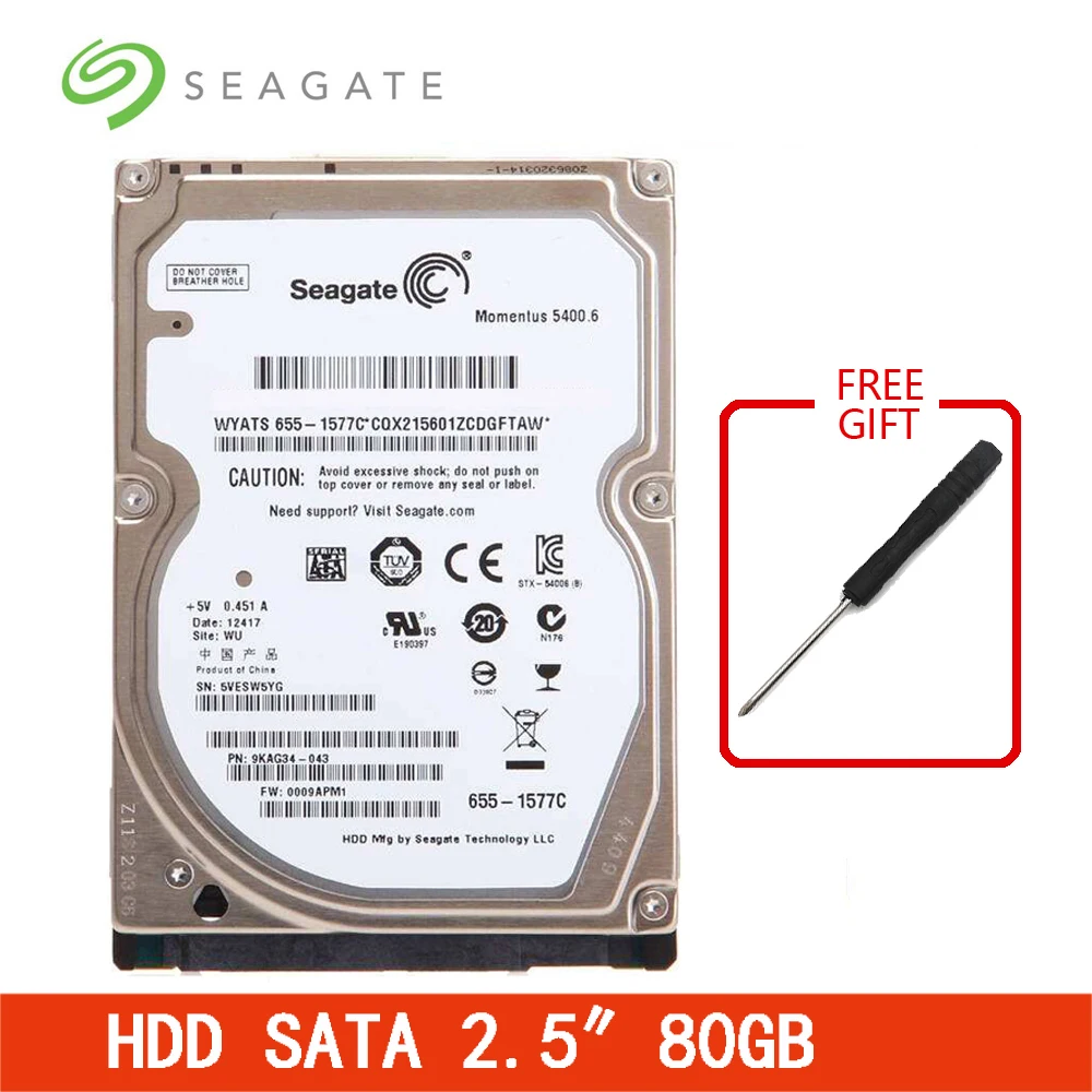 Ноутбук Seagate Brand 2 5 &quot80GB SATA Norm 1 ГБ/сек. внутренний жесткий диск Мб/8 Мб 80 Гб 5400 об/мин