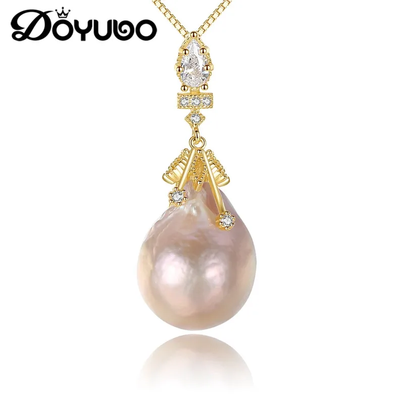 DOYUBO Luxury Women's Large Water Drop Baroque Pearl Pendant Necklace Real Silver Freshwater Charms Necklace Jewelry VA251
DOYUBO Luxury Women's Large Water Drop Baroque Pearl Pendant Necklace Real Silver Freshwater Charms Necklace Jewelry VA251