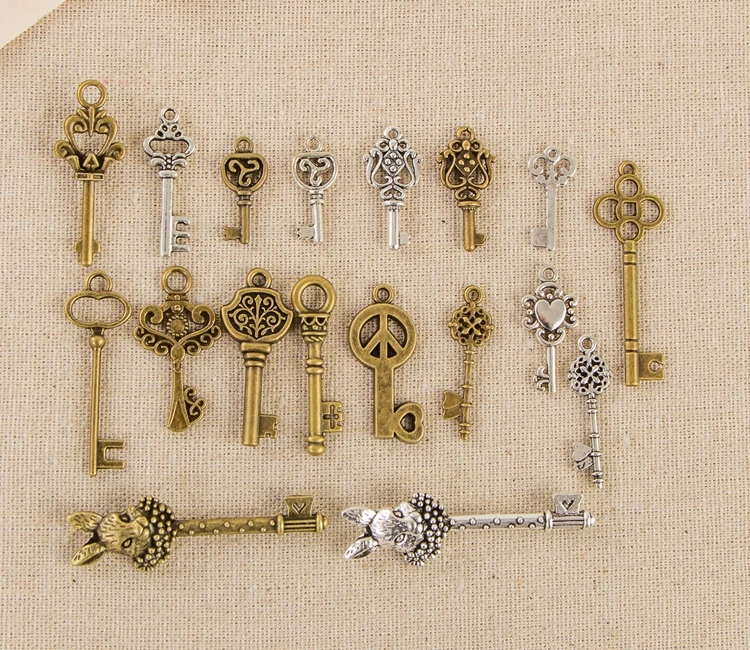 60pcs Mixed Antique Bronze Silver Keys Wholesale Diy Accessories Vintage Metal Alloy Charms Beads Pendants Decorations
60pcs Mixed Antique Bronze Silver Keys Wholesale Diy Accessories Vintage Metal Alloy Charms Beads Pendants Decorations