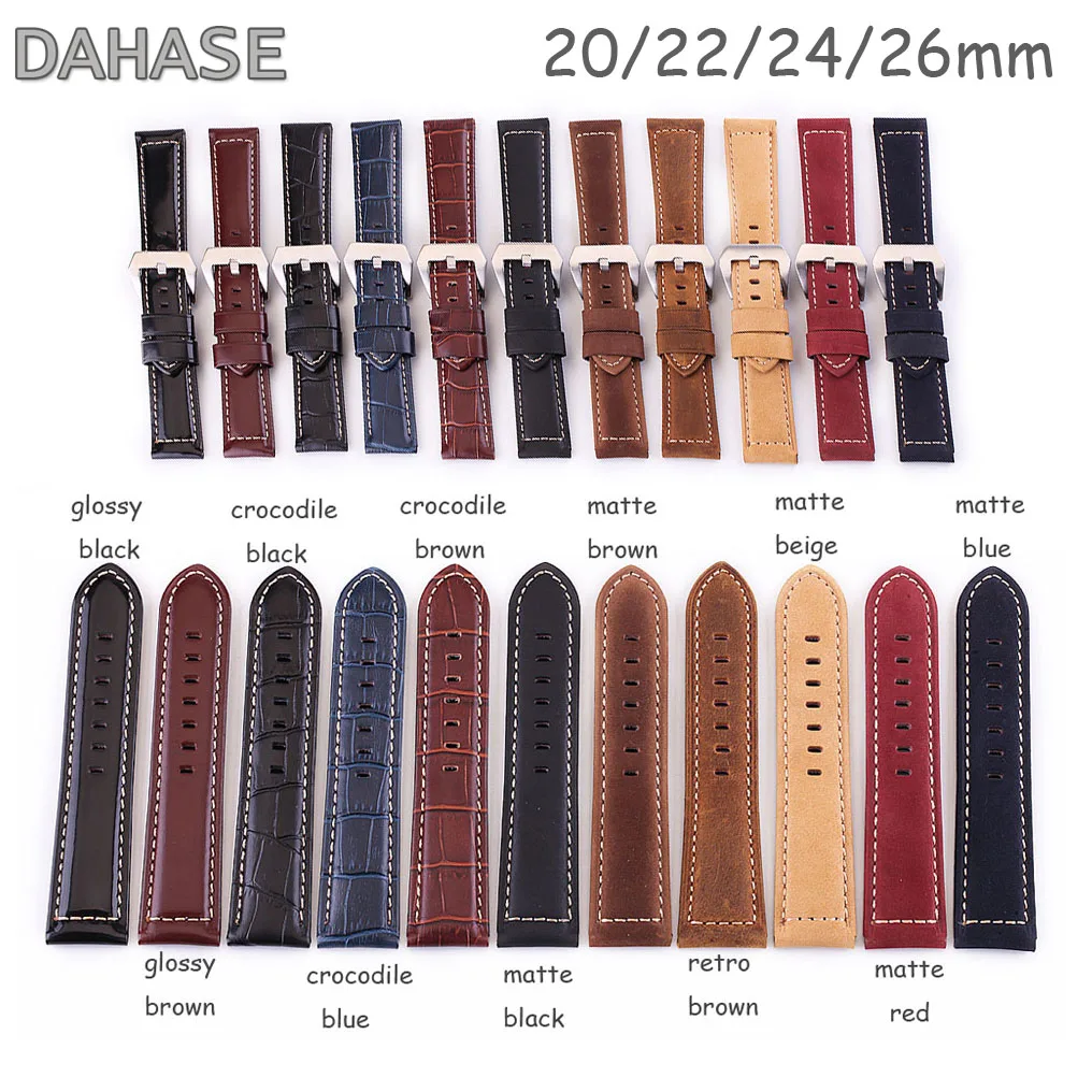 11Colors Crocodile Glossy Matte Genuine Leather Watch Band 20mm 22mm 24mm 26mm Replacement Watch Strap Cowhide Leather Wristband
11Colors Crocodile Glossy Matte Genuine Leather Watch Band 20mm 22mm 24mm 26mm Replacement Watch Strap Cowhide Leather Wristband
