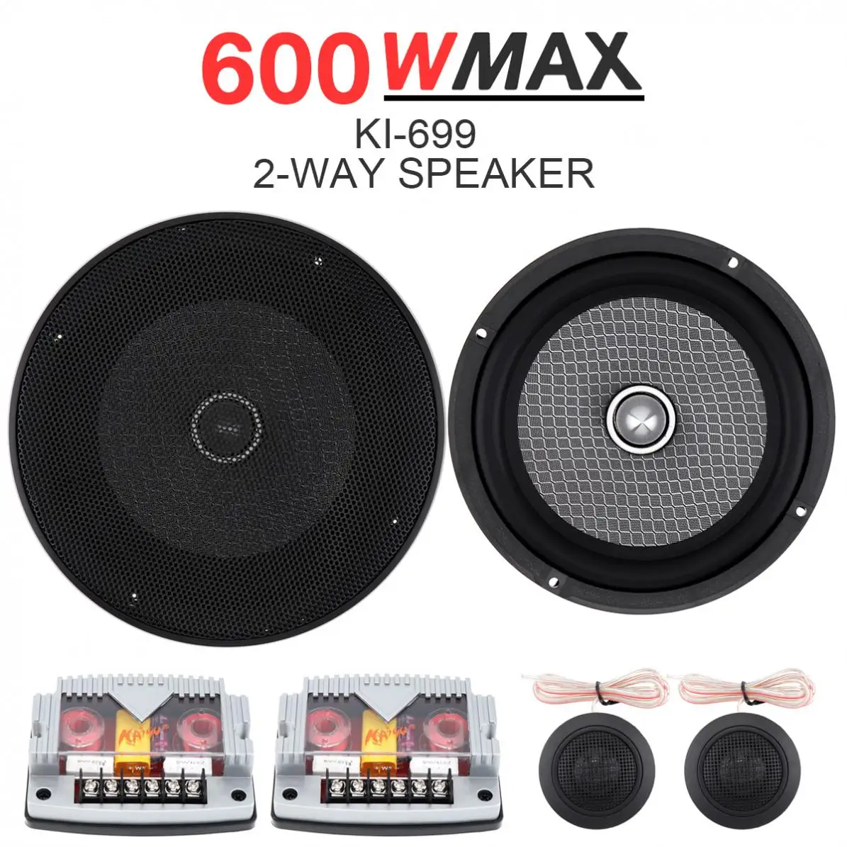 6.5 Inch 12V 600W 2-Way Universal Car Speaker Subwoofer Treble Midrange Bass Speaker Loudspeaker Component System
6.5 Inch 12V 600W 2-Way Universal Car Speaker Subwoofer Treble Midrange Bass Speaker Loudspeaker Component System