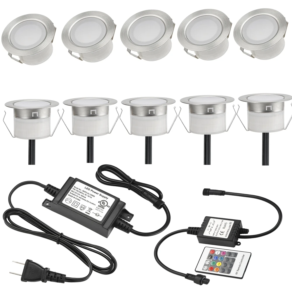 FVTLED RGB 10 шт. Водонепроницаемые светодиодные встраиваемые напольные настенные