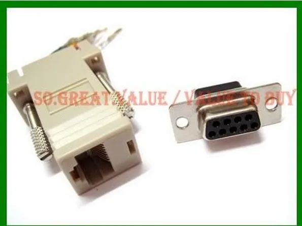 10 шт. RJ45 Female to DB9 RS232 F/F com port Модульный адаптер удлинитель Новый|Компьютерные