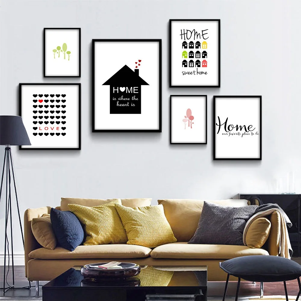 Фото Настенный плакат на холсте с мотивами любви для дома минималистский мультяшный