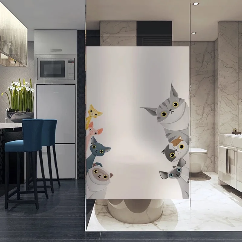 Custom frosted window privacy film Cartoon cat animal static Cling glass film Stained bathroom bedroom Pet shop door Decorative
Custom frosted window privacy film Cartoon cat animal static Cling glass film Stained bathroom bedroom Pet shop door Decorative