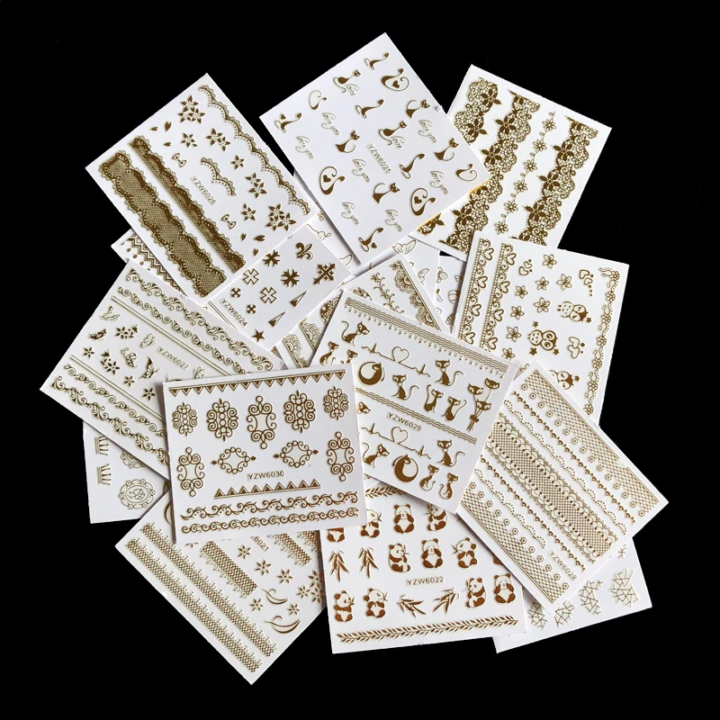 6 Sheet/Set 3D Water Transfer Stickers Tips Gold Nail Art Stickers Decals Metallic Nail Stickers Manicure Nail Art Decorations
6 Sheet/Set 3D Water Transfer Stickers Tips Gold Nail Art Stickers Decals Metallic Nail Stickers Manicure Nail Art Decorations