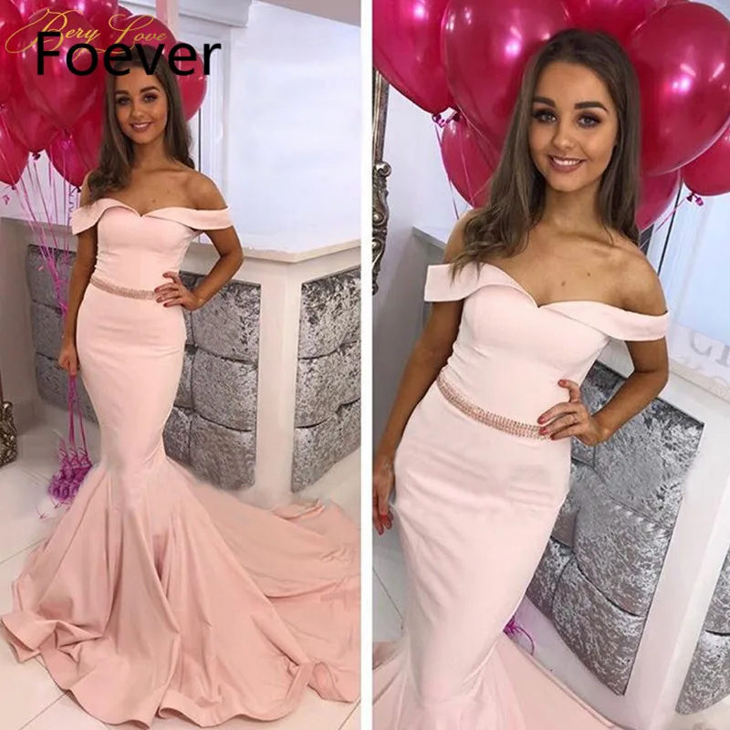 Розовое элегантное вечернее платье 2019 с длинными лямками для выпускного вечера