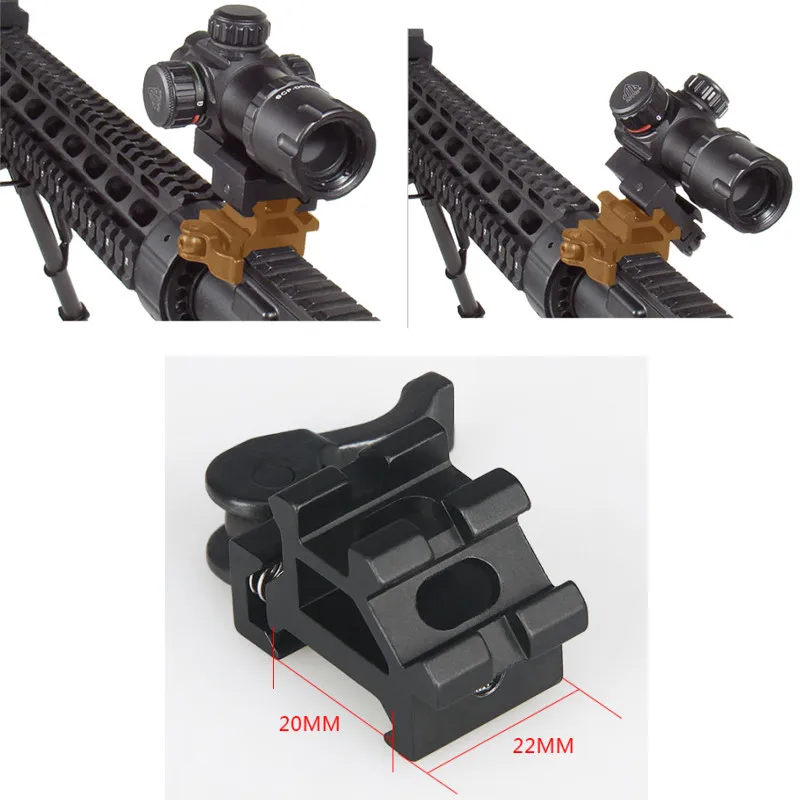 Quick Release hunting rifle scope mount for optics sight laser flashlight mount 20mm fits any picatinny rail
Quick Release hunting rifle scope mount for optics sight laser flashlight mount 20mm fits any picatinny rail