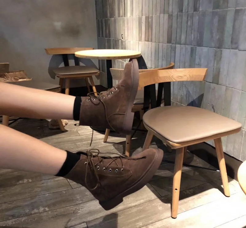 Ботинки женские зимние из натуральной кожи со шнуровкой 2019 |
