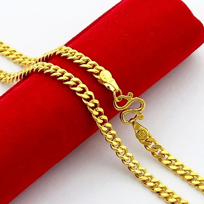 High Quality 24K Gold Color Plated Necklaces Gold Color Chain Men Woman Necklaces Jewelry Wholesale
High Quality 24K Gold Color Plated Necklaces Gold Color Chain Men Woman Necklaces Jewelry Wholesale