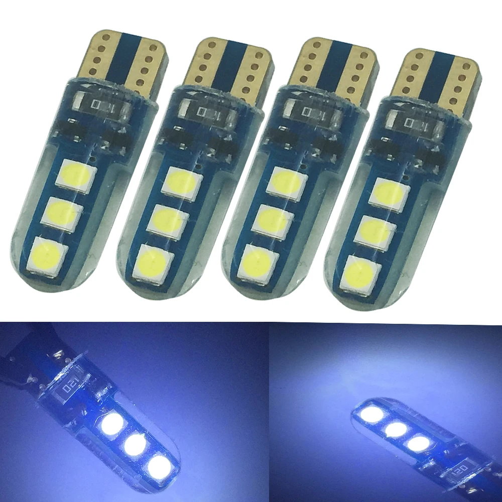YSY 4 шт. силиконовый COB 3030 T10 168 led 194 W5W лампочка 6SMD боковые клиновидные огни номерной