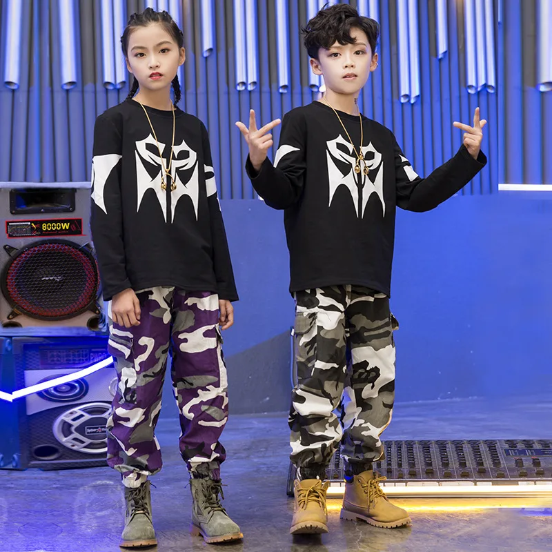 Children's Hip-hop Street Dance Costumes Clothes Sweatshirt Camouflage Pants Set Boys Girls Jazz Suit Kids Hip Hop Clothing
Children's Hip-hop Street Dance Costumes Clothes Sweatshirt Camouflage Pants Set Boys Girls Jazz Suit Kids Hip Hop Clothing