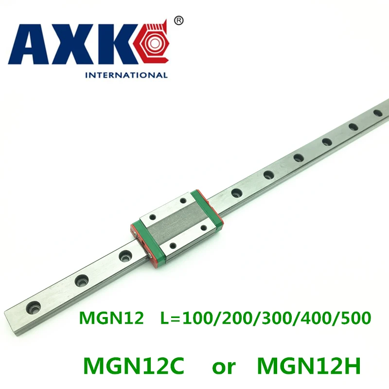 

AXK Free Shipping 12mm Linear Guide Mgn12 L= 100/200/300/400/500mm + Slide Mgn12c Or Mgn12h Long Carriage For Cnc X Y Z Axis