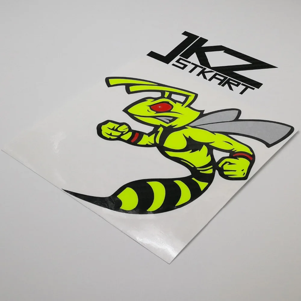 

JKZ STKART Cartoon Angry Super Bee D Vinyl Die Cut Multi-layer Stickers Decals ATV Motor Bike Truck Helmet Decorated Stickers