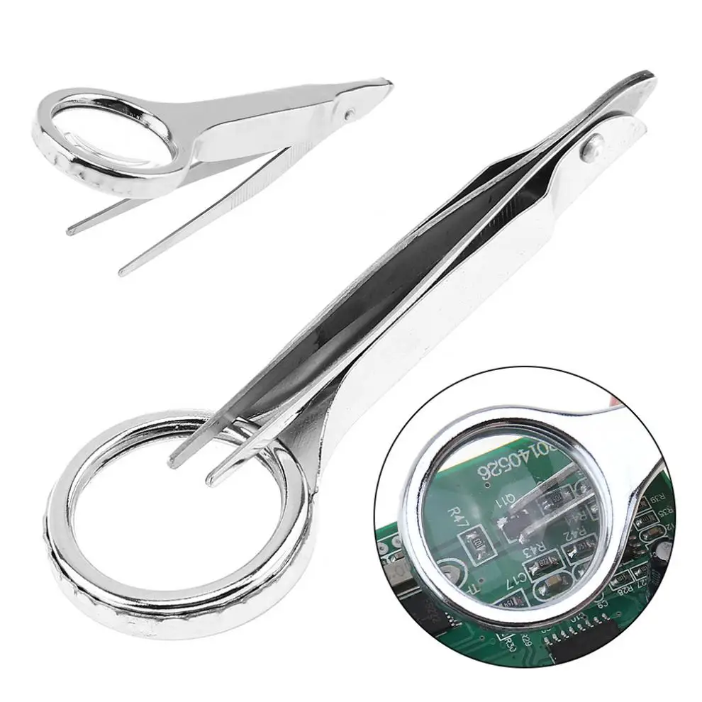 25mm 10X Acrylic + Stainless Steel Optical Lenses Handheld Portable Magnifier with Tweezers
25mm 10X Acrylic + Stainless Steel Optical Lenses Handheld Portable Magnifier with Tweezers