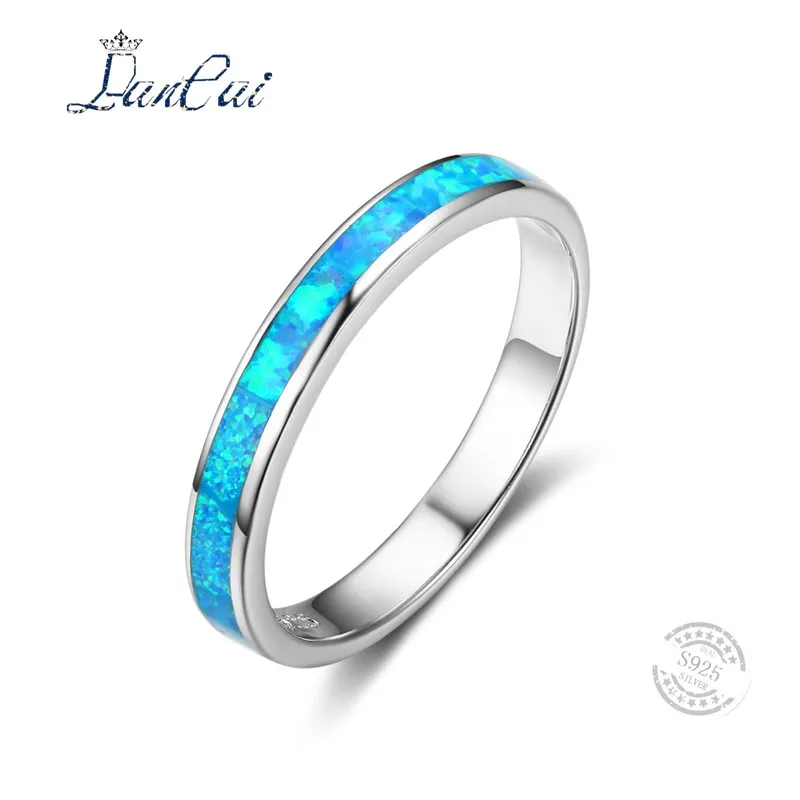 LANCAI S925 кольцо стерлингового серебра простой Стиль Синий огненный опал для Для