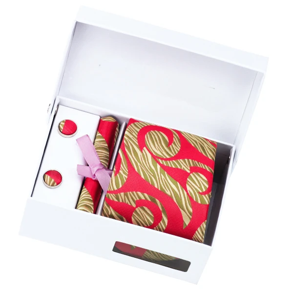 New Men Silk Ties Red Novelty B-1125 Necktie Hanky Cufflink Gift Box Bag Set Popular Ties For Men Wedding Business
New Men Silk Ties Red Novelty B-1125 Necktie Hanky Cufflink Gift Box Bag Set Popular Ties For Men Wedding Business