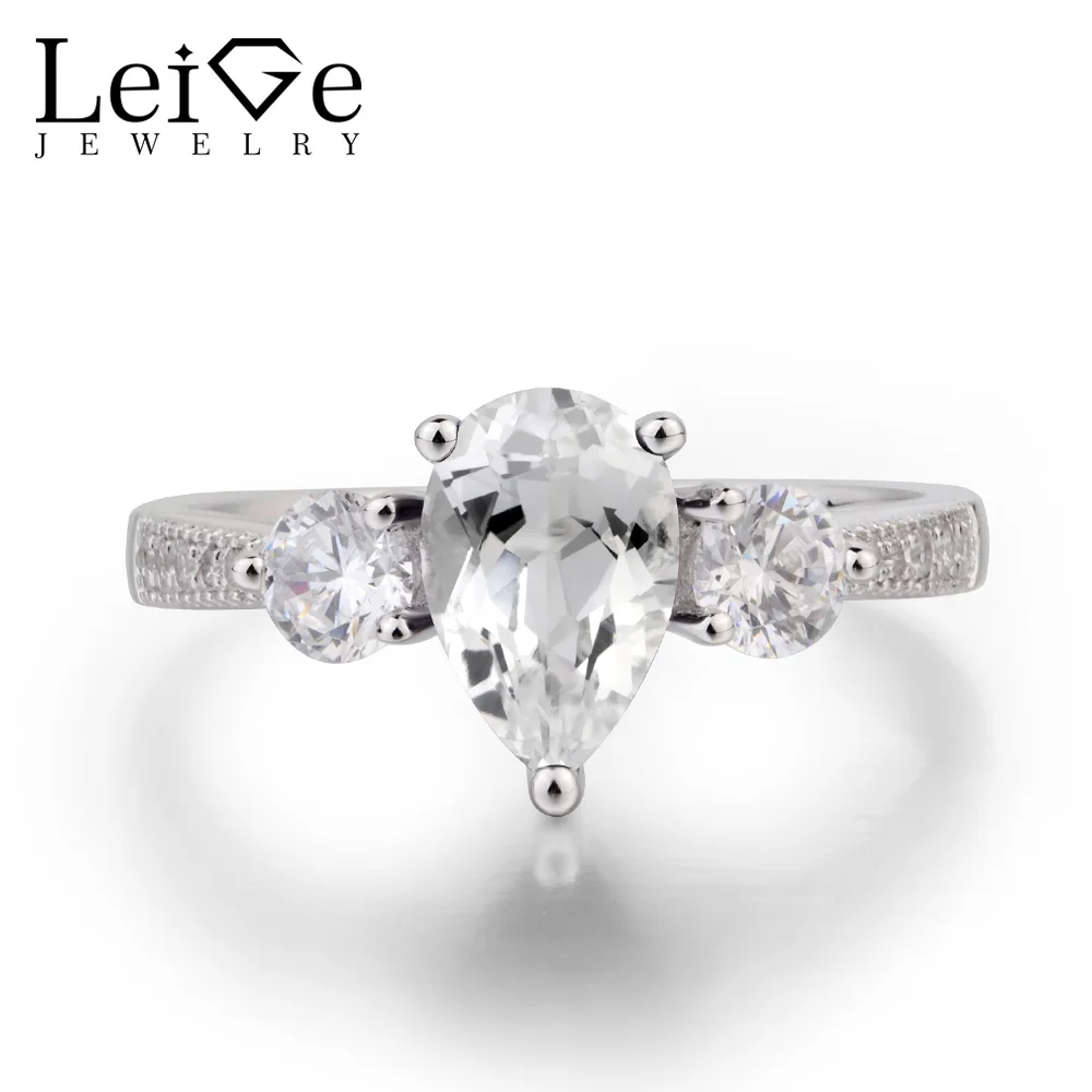 Leige Jewelry Real Natural White Topaz Ring Wedding Ring Pear Cut Gemstone November Birthstone Solid 925 Sterling Silver Ring
Leige Jewelry Real Natural White Topaz Ring Wedding Ring Pear Cut Gemstone November Birthstone Solid 925 Sterling Silver Ring