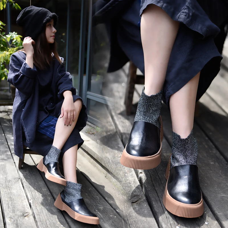 Artmu Original British Style Elastic Martin Boots 2019 New Genuine Leather Handmade Flat Women Boots Ankle Boots 8057-5
Artmu Original British Style Elastic Martin Boots 2019 New Genuine Leather Handmade Flat Women Boots Ankle Boots 8057-5