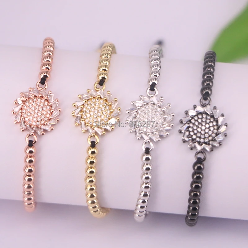 10Pcs Fashion Jewelry Micro Pave Cubic Zirconia Crystal Sun Flower Shape Handmade Braiding Macrame Bracelet
10Pcs Fashion Jewelry Micro Pave Cubic Zirconia Crystal Sun Flower Shape Handmade Braiding Macrame Bracelet