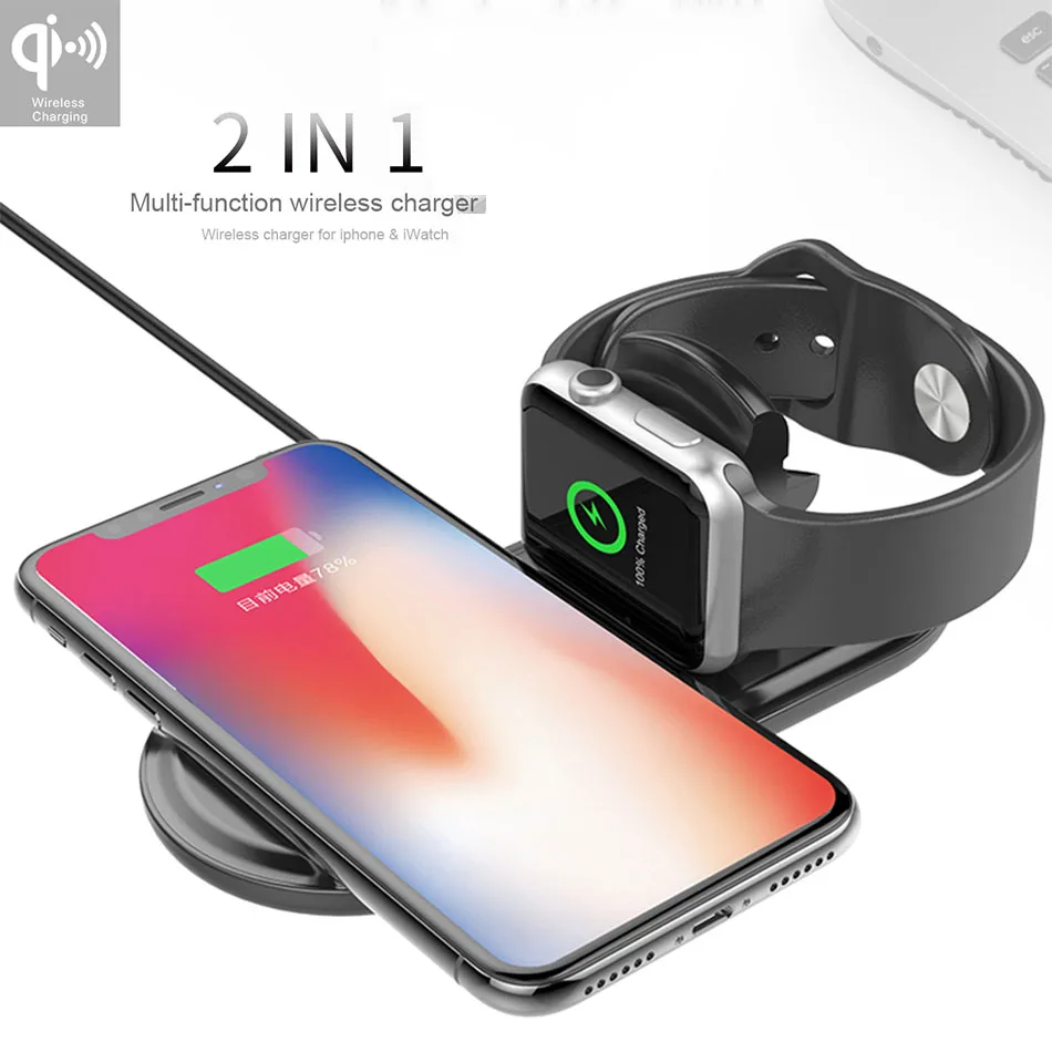 Быстрая Беспроводной Зарядное устройство для iPhone X 8 XR XS Max Apple i часы 1 2 3 4 10 W
