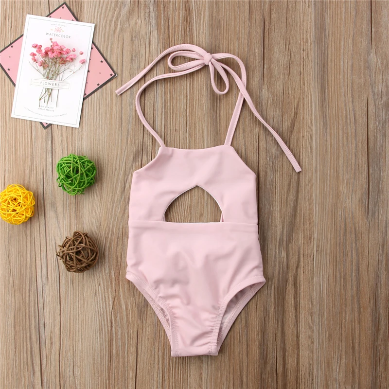 Летний купальный костюм для новорожденных девочек Цельный купальник Пляжное