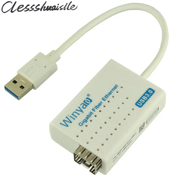 

USB 3.0 to 1000Mbps Gigabit Ethernet LAN Fiber Optical Network Card Realtek RTL8153 with SFP Optical Module White