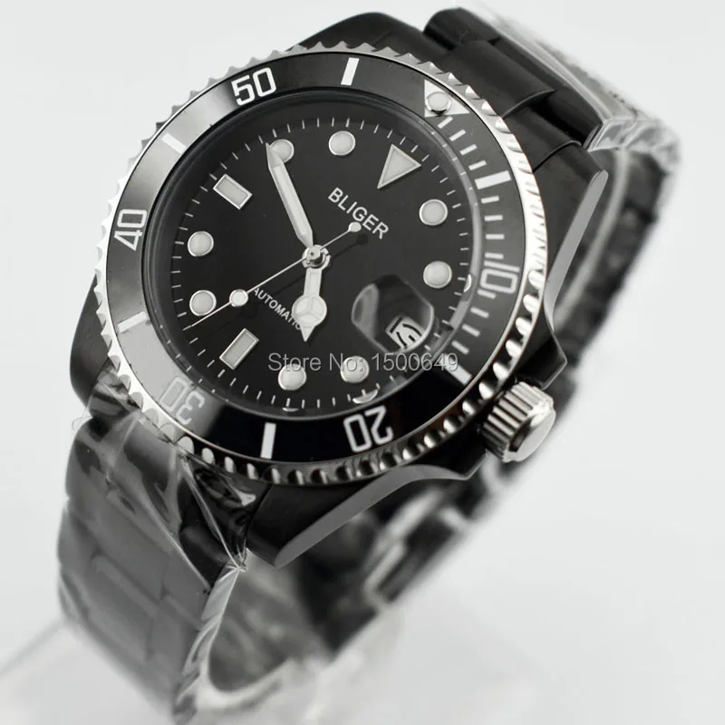 BLIGER 40mm Style PVD black steel case Ceramic Bezel sapphire glass blackd Folding buckle date Automatic mens' wristwatch
BLIGER 40mm Style PVD black steel case Ceramic Bezel sapphire glass blackd Folding buckle date Automatic mens' wristwatch