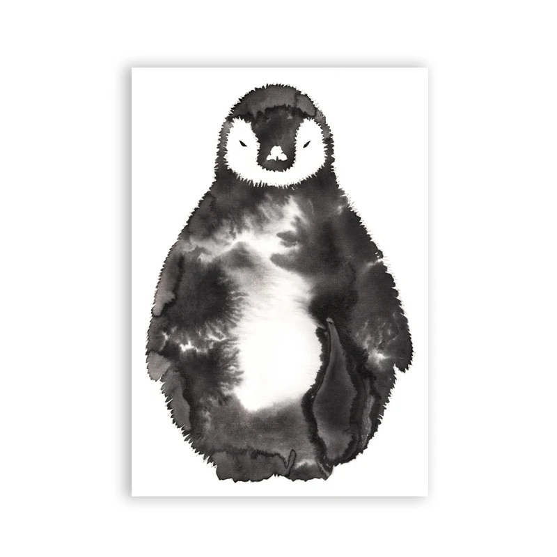Картины с изображением семьи пингвина Картина на холсте животных линейная