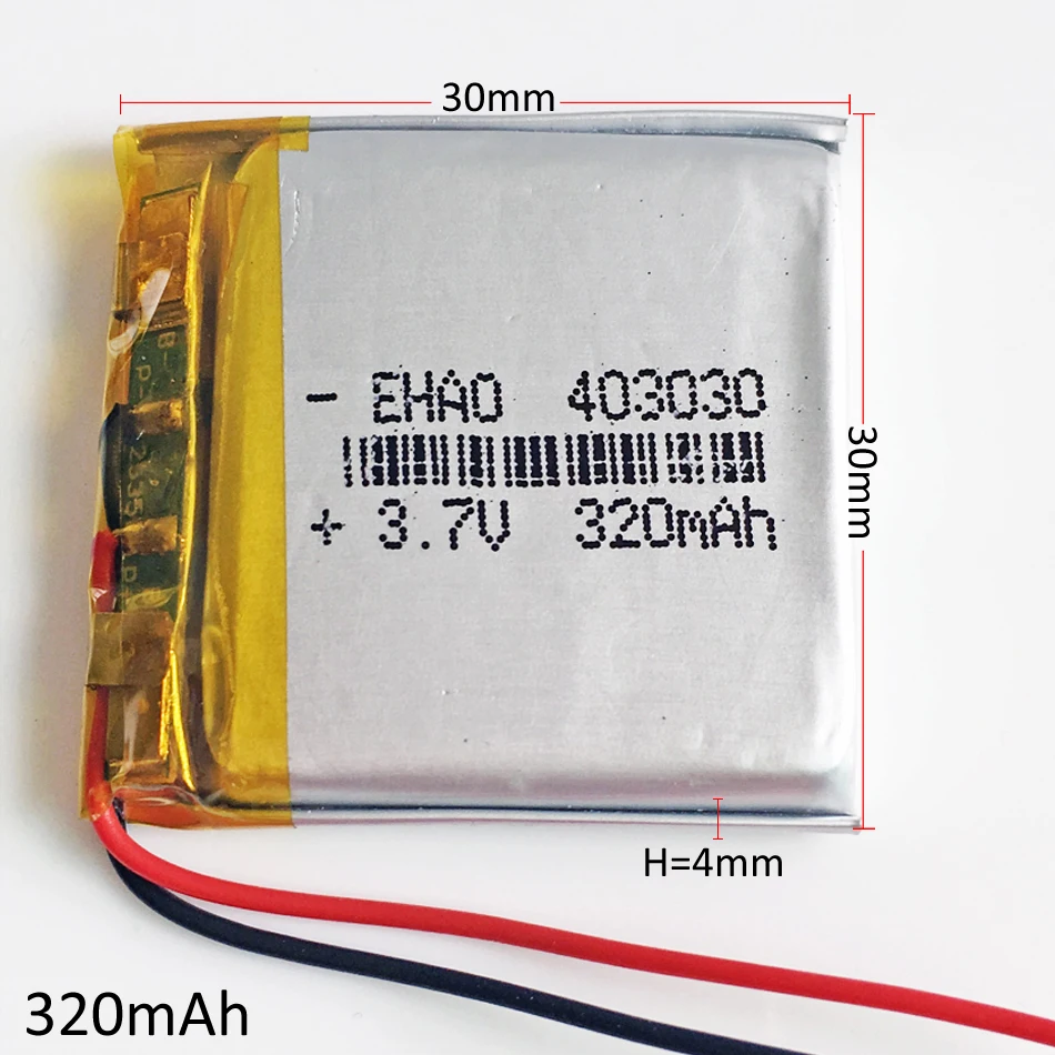3,7 V 320mAh 403030 литий-полимерный аккумулятор для Mp3 GPS PSP bluetooth наушники гарнитура Смарт-часы 4*30*30 мм
3,7 V 320mAh 403030 литий-полимерный аккумулятор для Mp3 GPS PSP bluetooth наушники гарнитура Смарт-часы 4*30*30 мм