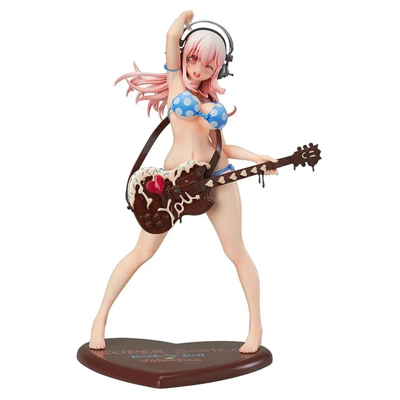 Супер Sonico Аниме Бикини с шоколадной гитарой Valentine Ver. 25 см ПВХ фигурка