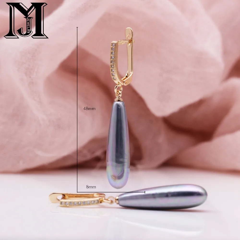 JiaMu New Fashion Multicolor Long Imitation Pearls Natural Zircon Dangle Earrings 585 Rose Gold Women Wedding Party Jewelry
JiaMu New Fashion Multicolor Long Imitation Pearls Natural Zircon Dangle Earrings 585 Rose Gold Women Wedding Party Jewelry
