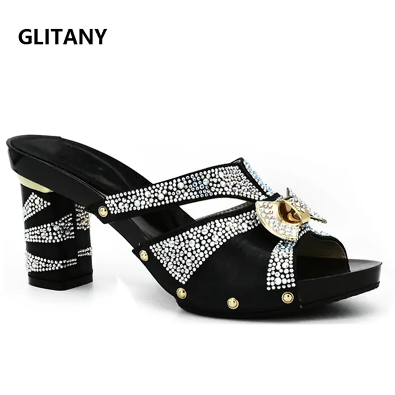 African Women Wedding Shoes Woman Open Toe Black Color Ladies Pumps Women Shoes Party Wedding Shoes Decorated with Rhinestone
African Women Wedding Shoes Woman Open Toe Black Color Ladies Pumps Women Shoes Party Wedding Shoes Decorated with Rhinestone