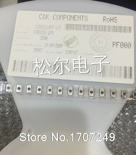 Free shipping 200pcs Original C&K / ITT KSR221G LFS SMD tact switch 3 * 6 * 2.5mm soft silicone button switch 2 feet often open
Free shipping 200pcs Original C&K / ITT KSR221G LFS SMD tact switch 3 * 6 * 2.5mm soft silicone button switch 2 feet often open