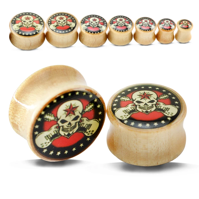 1 Pair 8~25mm Double Flared Ear Plugs And Tunnels Punk Skull Solid Wood Ear Tunnel Plugs Gauges Expanders Ears Piercing Jewelry
1 Pair 8~25mm Double Flared Ear Plugs And Tunnels Punk Skull Solid Wood Ear Tunnel Plugs Gauges Expanders Ears Piercing Jewelry
