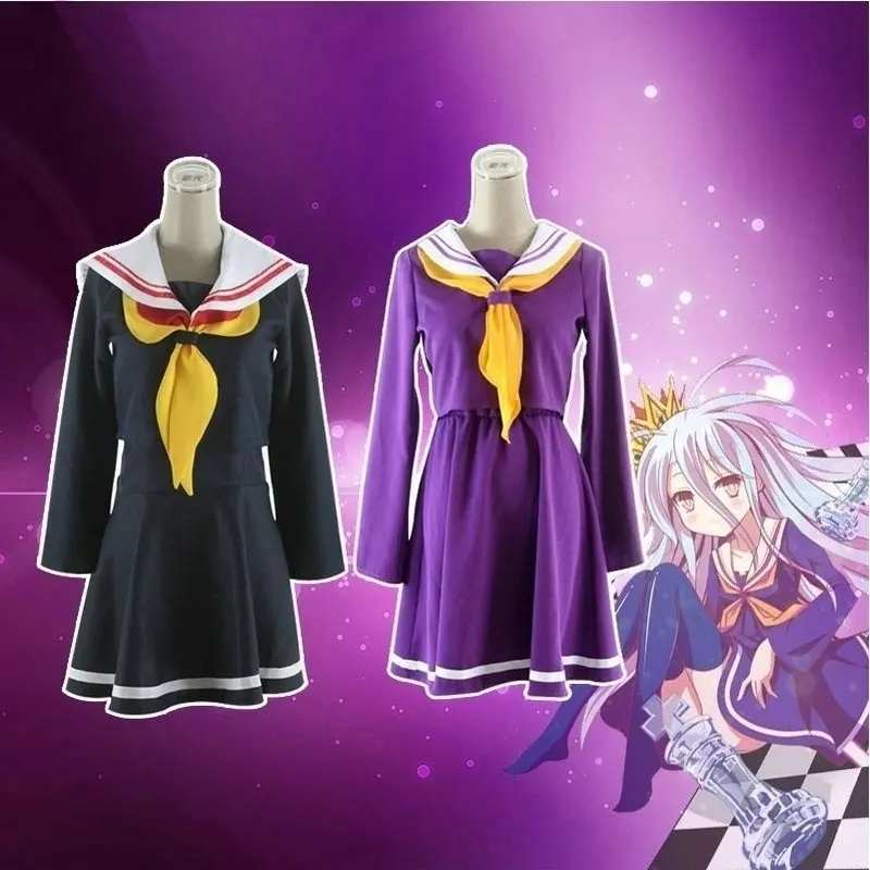 Костюм Широ для косплея No game no life женская одежда на Хэллоуин парик матросский