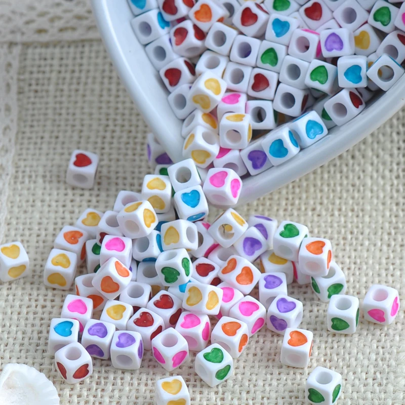 Blend Color Acrylic white Loose Heart Cube Spacer Beads For Jewelry Making 7X7mm 100Pcs YKL0136X
Blend Color Acrylic white Loose Heart Cube Spacer Beads For Jewelry Making 7X7mm 100Pcs YKL0136X