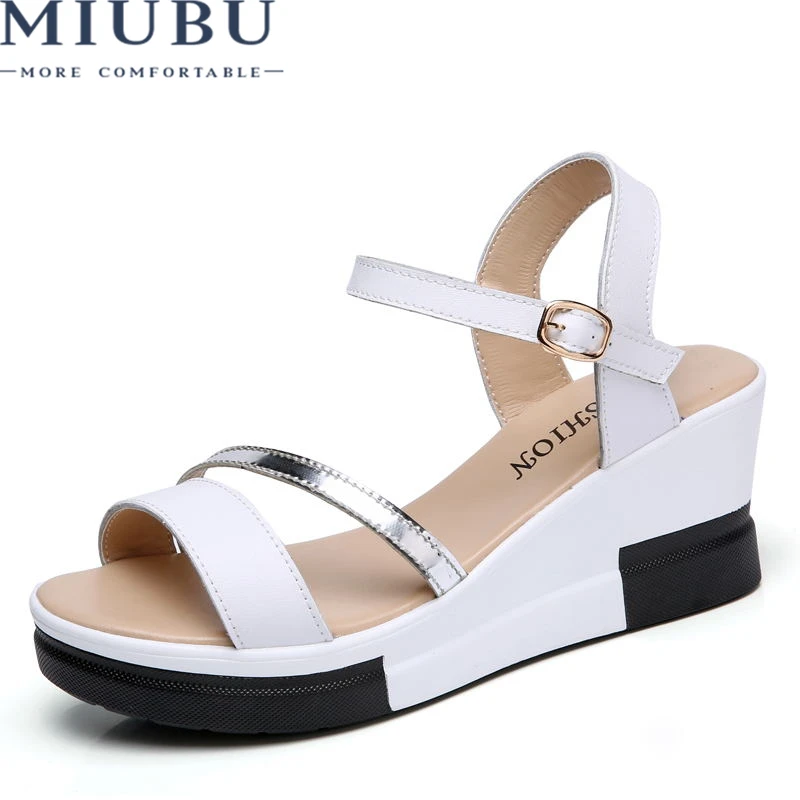 MIUBU Women Fashion Sandals Genuine Leather Strap Sandals High Heel Buckle Wedge Platform Sandals Shoes Women Flats Summer
MIUBU Women Fashion Sandals Genuine Leather Strap Sandals High Heel Buckle Wedge Platform Sandals Shoes Women Flats Summer