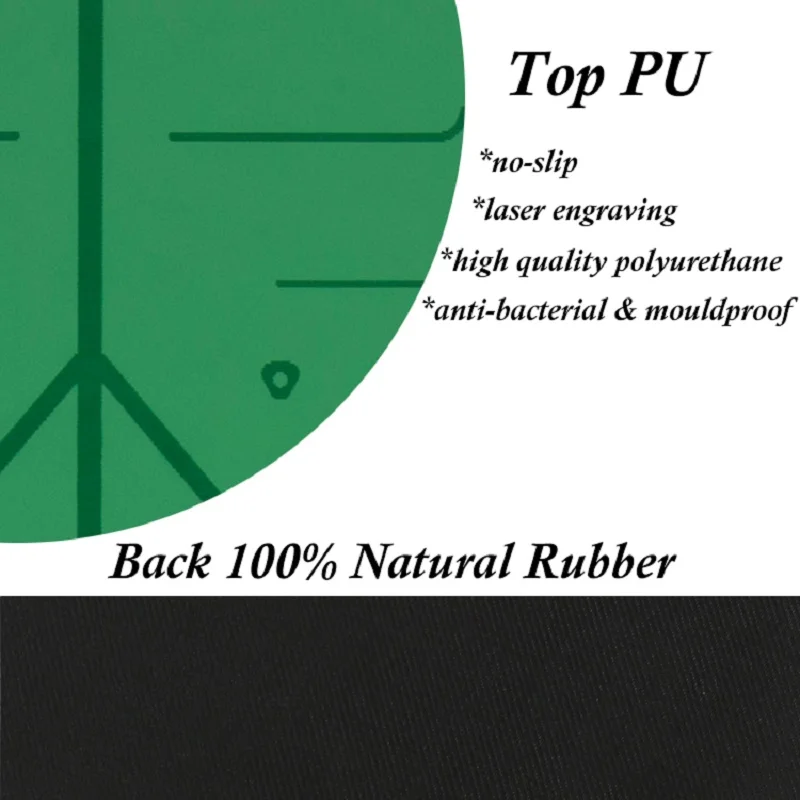 Natural rubber+green pu-leather composite yoga mat Anti-Slip exercise yoga pad laser printing logo carved body line fitness mat
Natural rubber+green pu-leather composite yoga mat Anti-Slip exercise yoga pad laser printing logo carved body line fitness mat